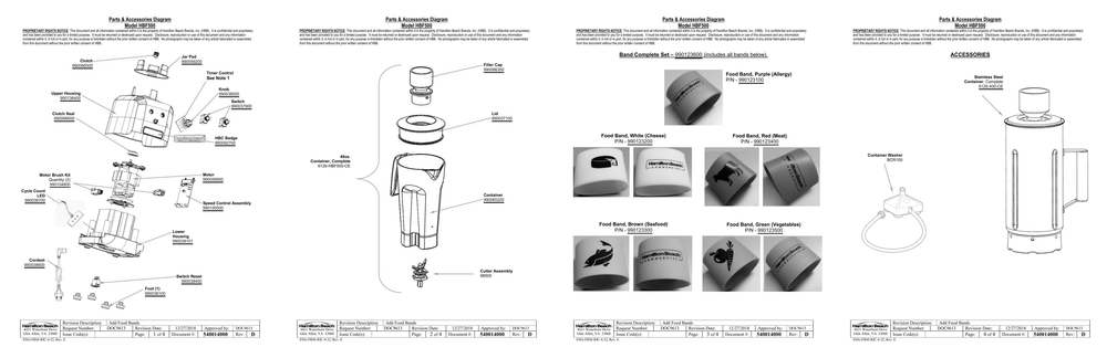 Diagram Diagram and Parts List for HBF500  Hamilton Beach Blender